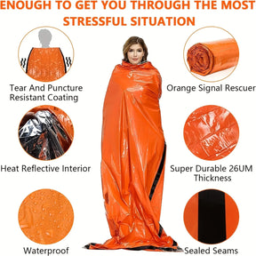 Waterproof Emergency Survival Sleeping Bag for Camping, Hiking, and First Aid