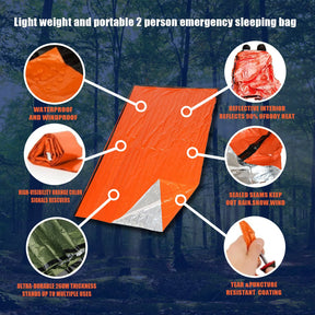 Waterproof Emergency Survival Sleeping Bag for Camping, Hiking, and First Aid