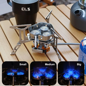 Foldable Portable Outdoor Three-Head Gas Stove Burner